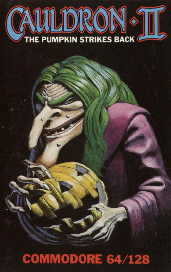 Cauldron II the Pumpkin Strikes Back box art for Commodore 64